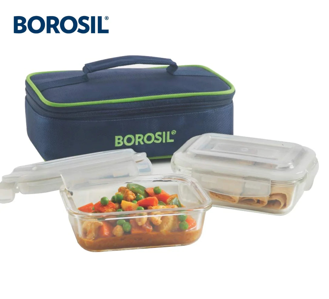 Borosil Microwavavle Glass lunch box -Rectangular