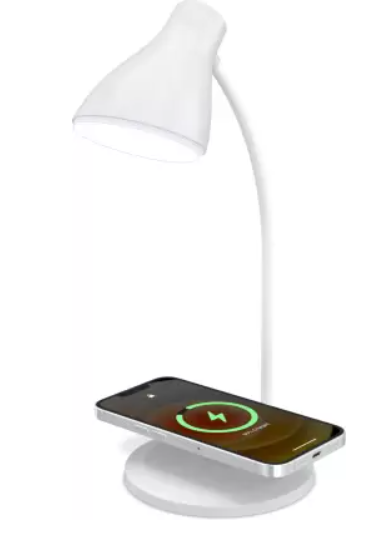 Portronics 5 W 2 A Mobile Brillo 3 Portable LED Lamp with Wireless Charger  (White, Cable Included)